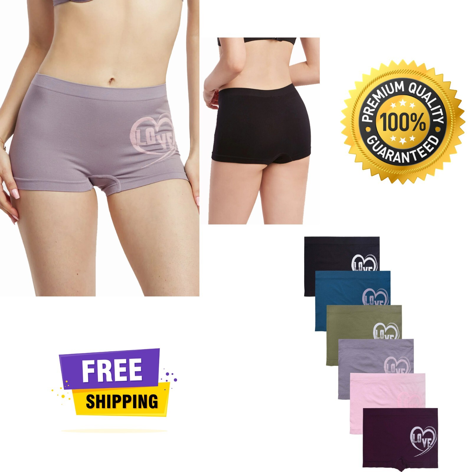6 or 12 Pcs. Women Underwear Seamless Shorts Boxer Panties Boyshort Sports Yoga