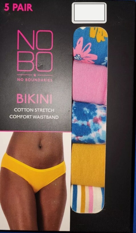 No Boundaries 5 Pair Bikini Cotton Stretch Panties Comfort Waistband XXL 19