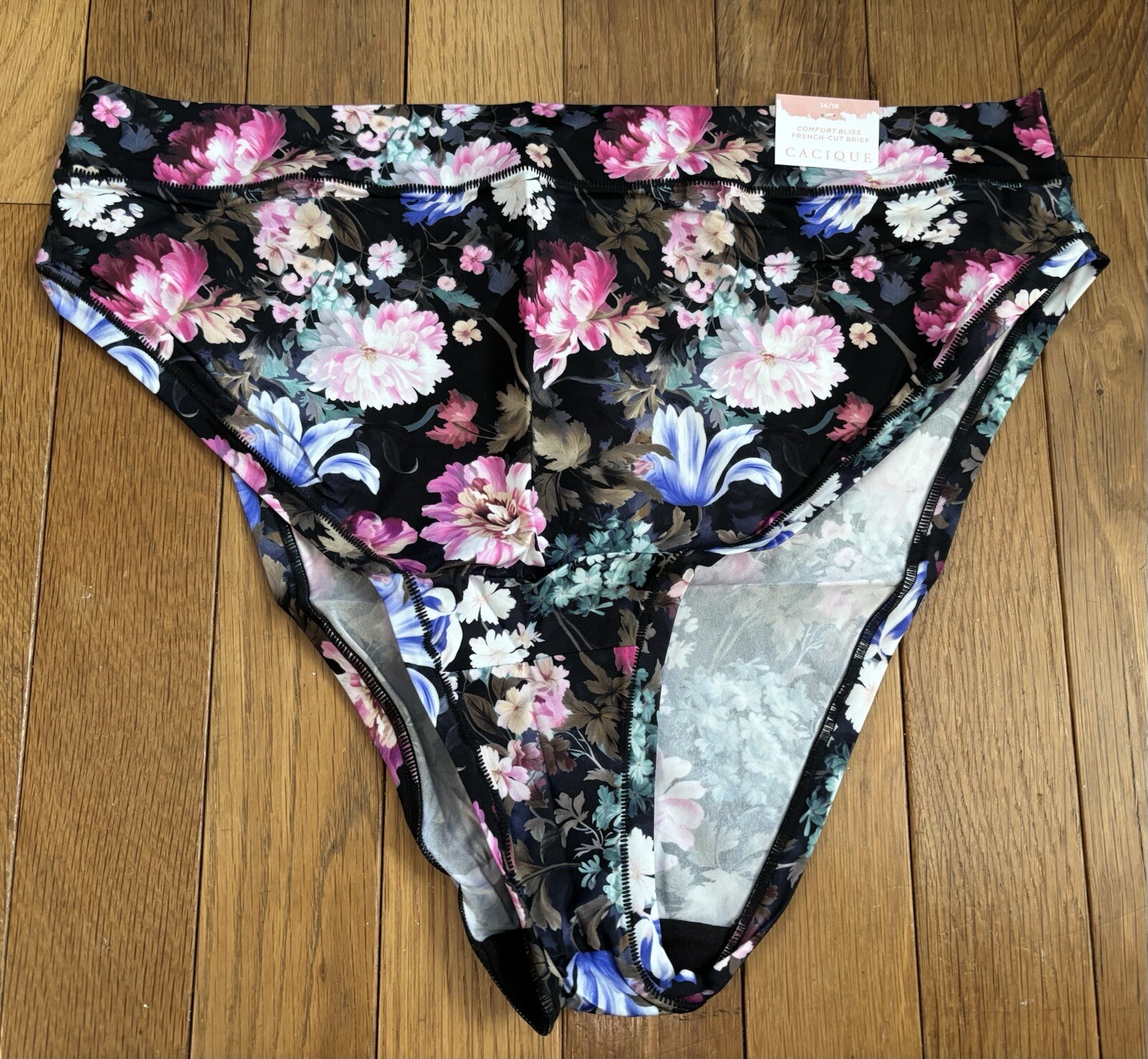 Plus Sz 14/16 Lane Bryant Cacique Comfort Bliss French Cut Brief Panty Pink Blue