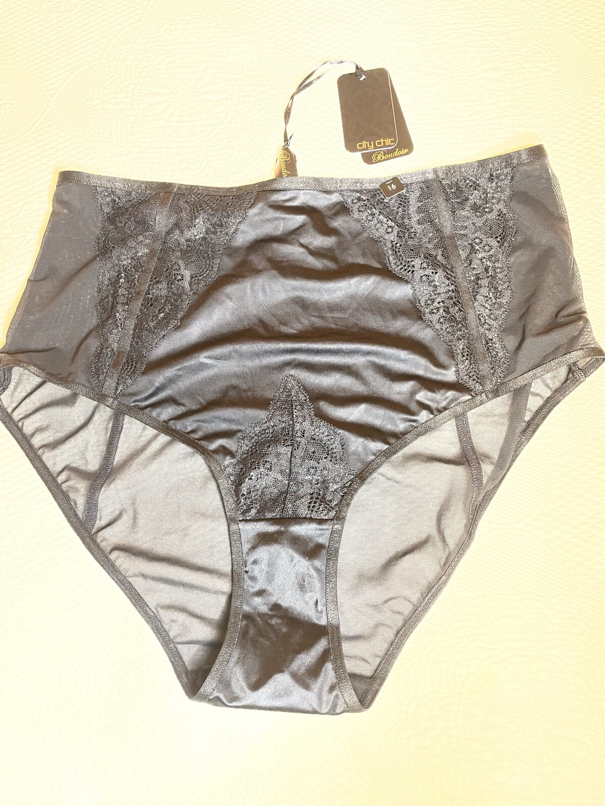 City Chic Boudoir Ladies Miriam Hi brief sizes 16 Color Black