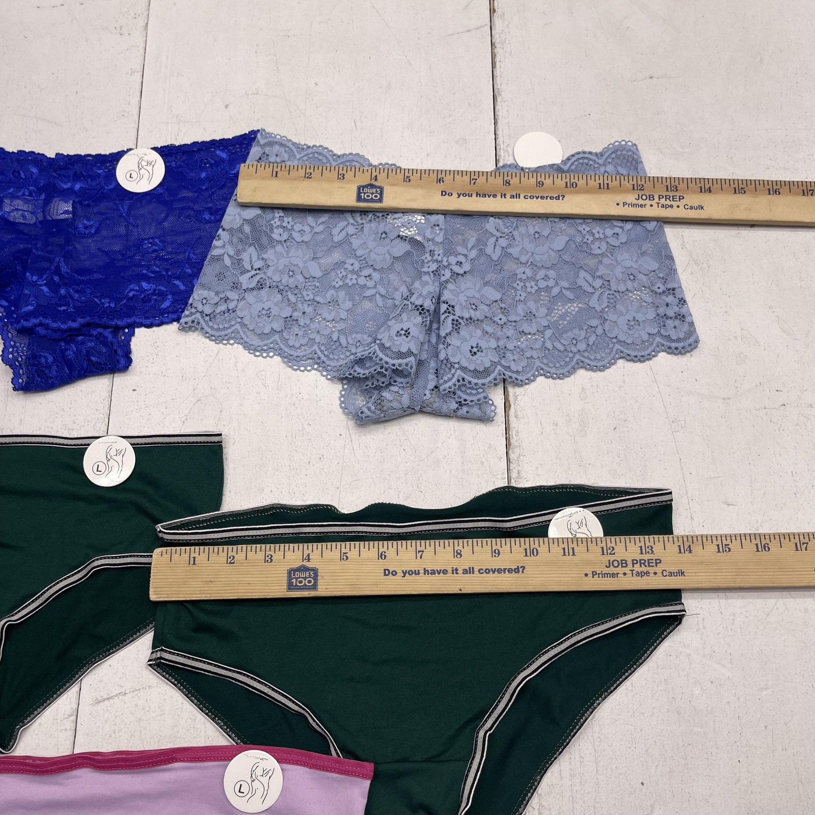 Bikini Panties Womens Large Multicolor Lace Cotton Stretch 5 Pack Underwear