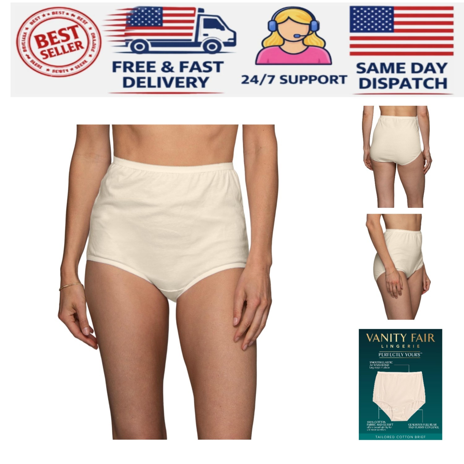 Breathable High Waisted Women’s Briefs – Perfectly Yours in Candleglow, Size 9
