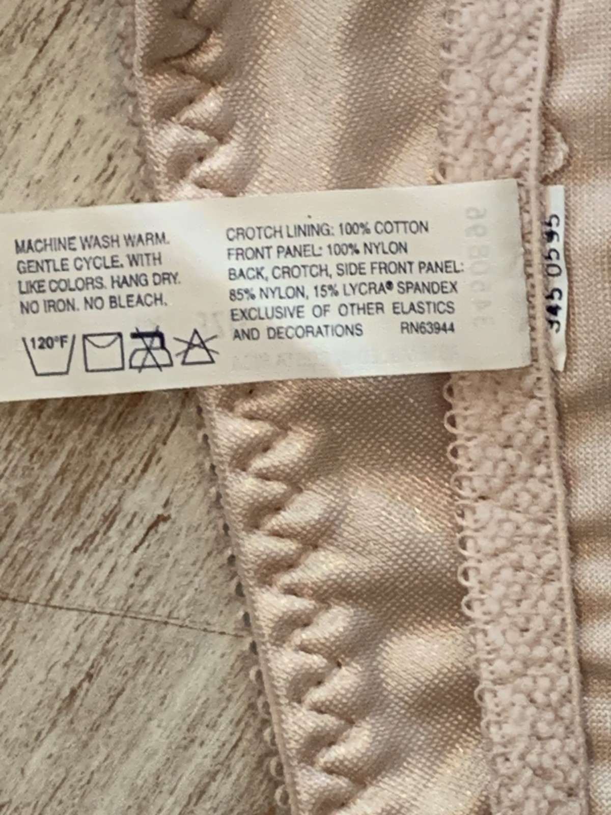 Vtg BALI Intimates Nylon Lace Panel Panty Brief Underwear Dusty Rose Sz XL