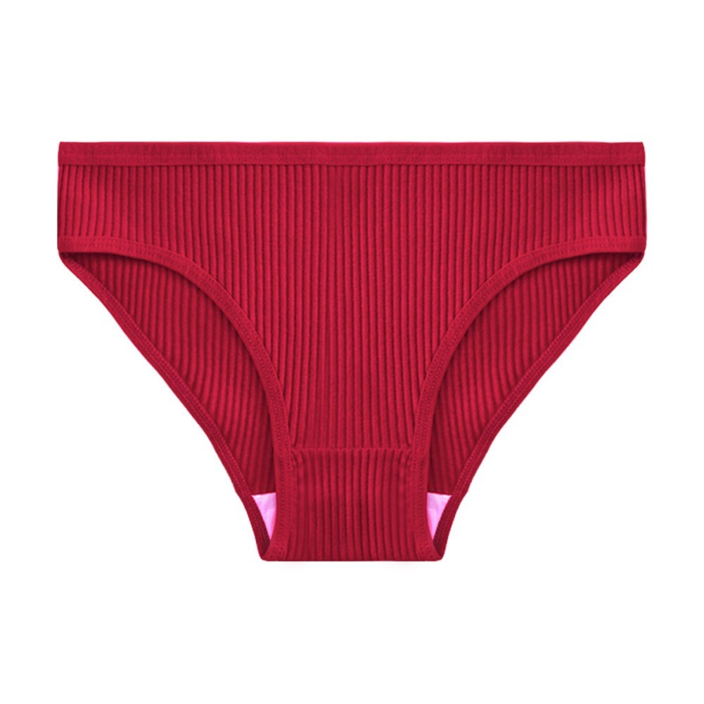 Women Seamless Mid Waist Underwear Striped Polyester for Leisure and Daily Life