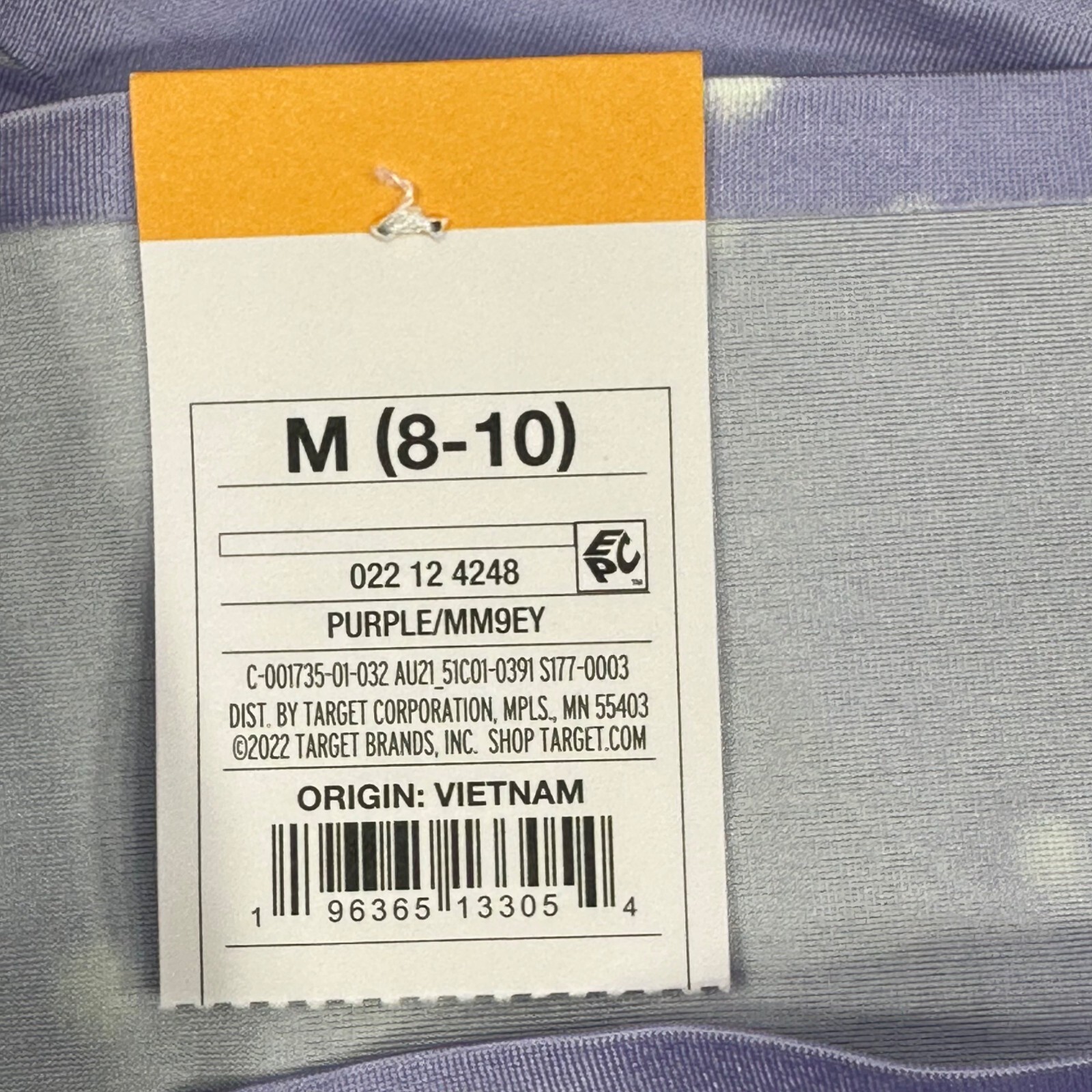 Auden Womens Size Medium 8-10 Thong Bonded Edge Purple/White Polka Dot New