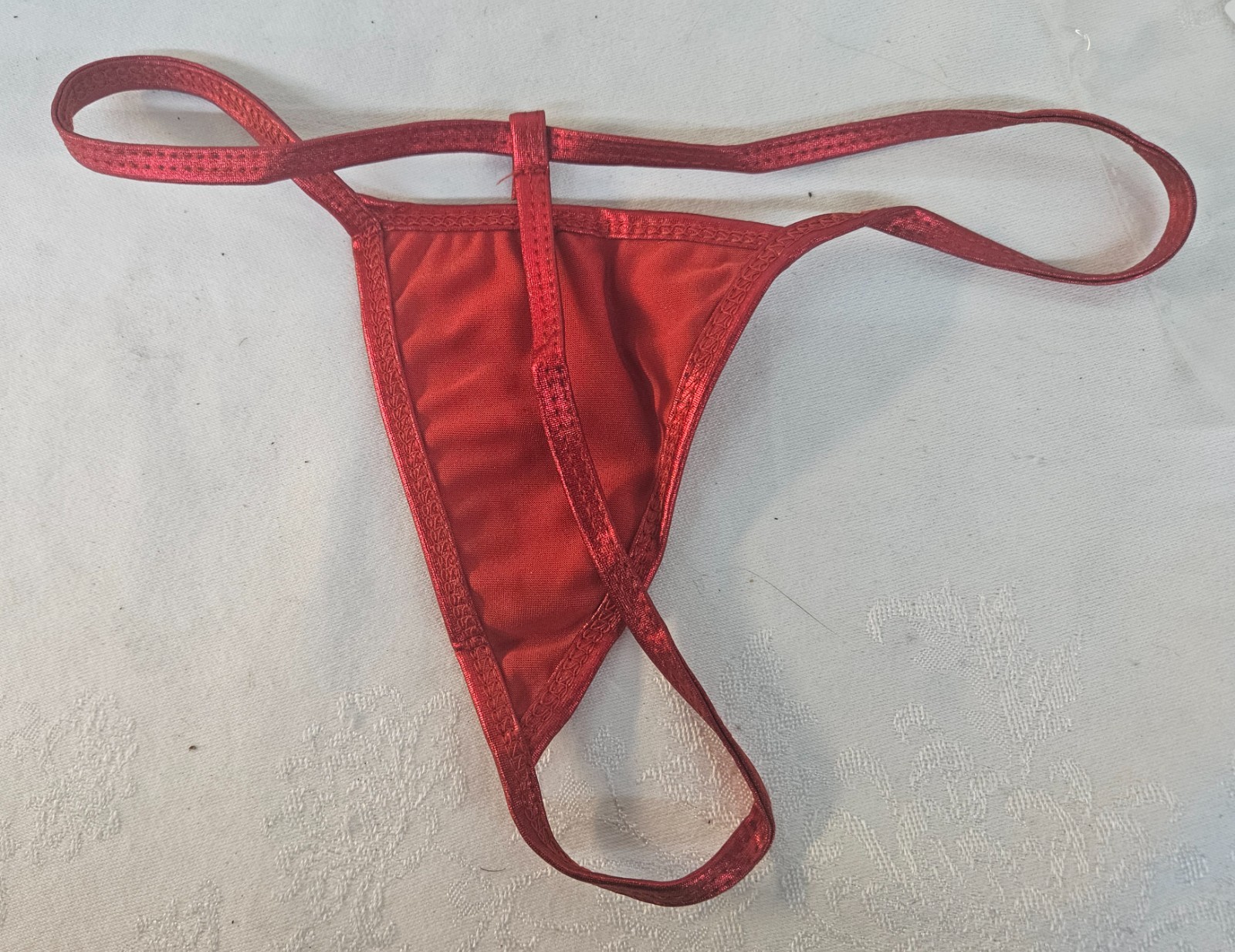 NIP Metallic Red G-String Panties Size XS-S Skimpy Stripper Panties