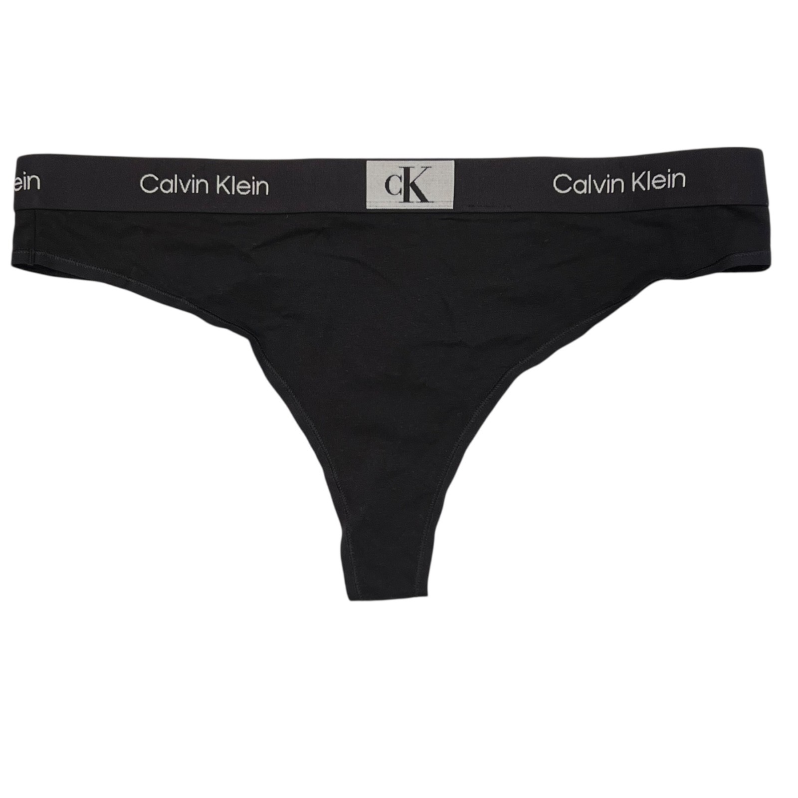 NWT CALVIN KLEIN Thong Sz 1X-2X-3X Black Logo Cotton Jersey #1
