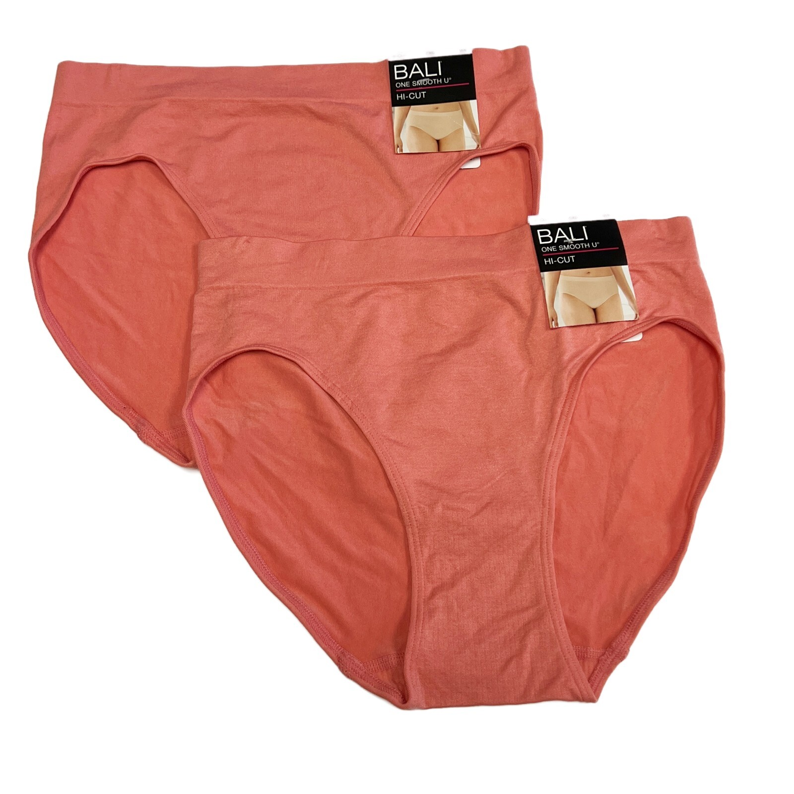 Bali One Smooth U Hi Cut Brief Panty M 6 MEDIUM 2362 NWT 2 Pack Underwear