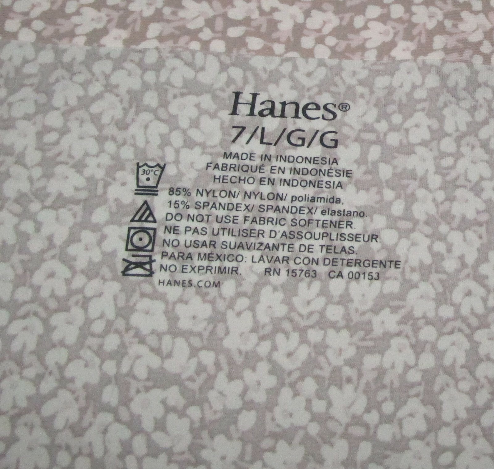 HANES~L 7~42ULC1~Blush Wildflower Print Ultimate Ultra-Light Comfort Bikini