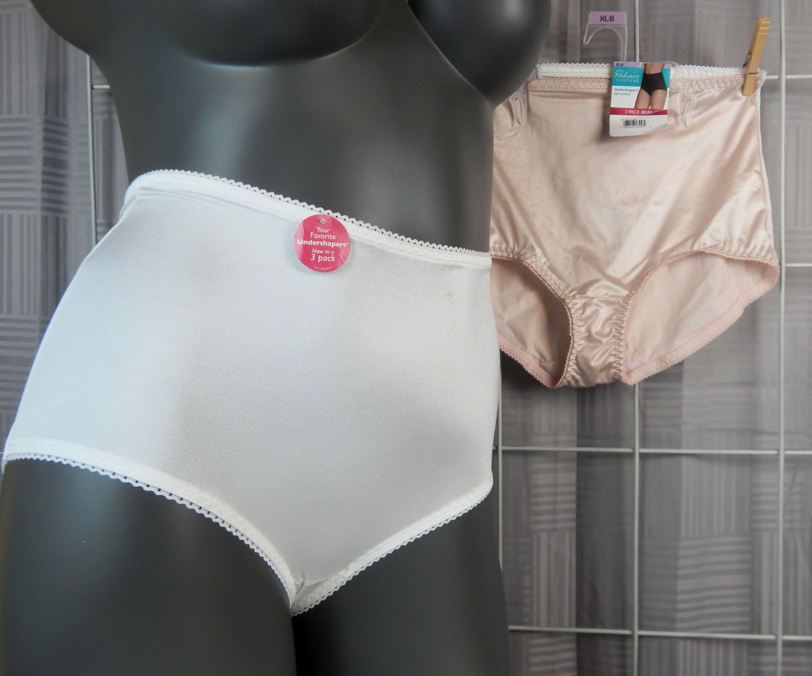 VANITY FAIR Radiant Women’s Size XL/8 Undershapers 3-Pack Briefs High Waisted