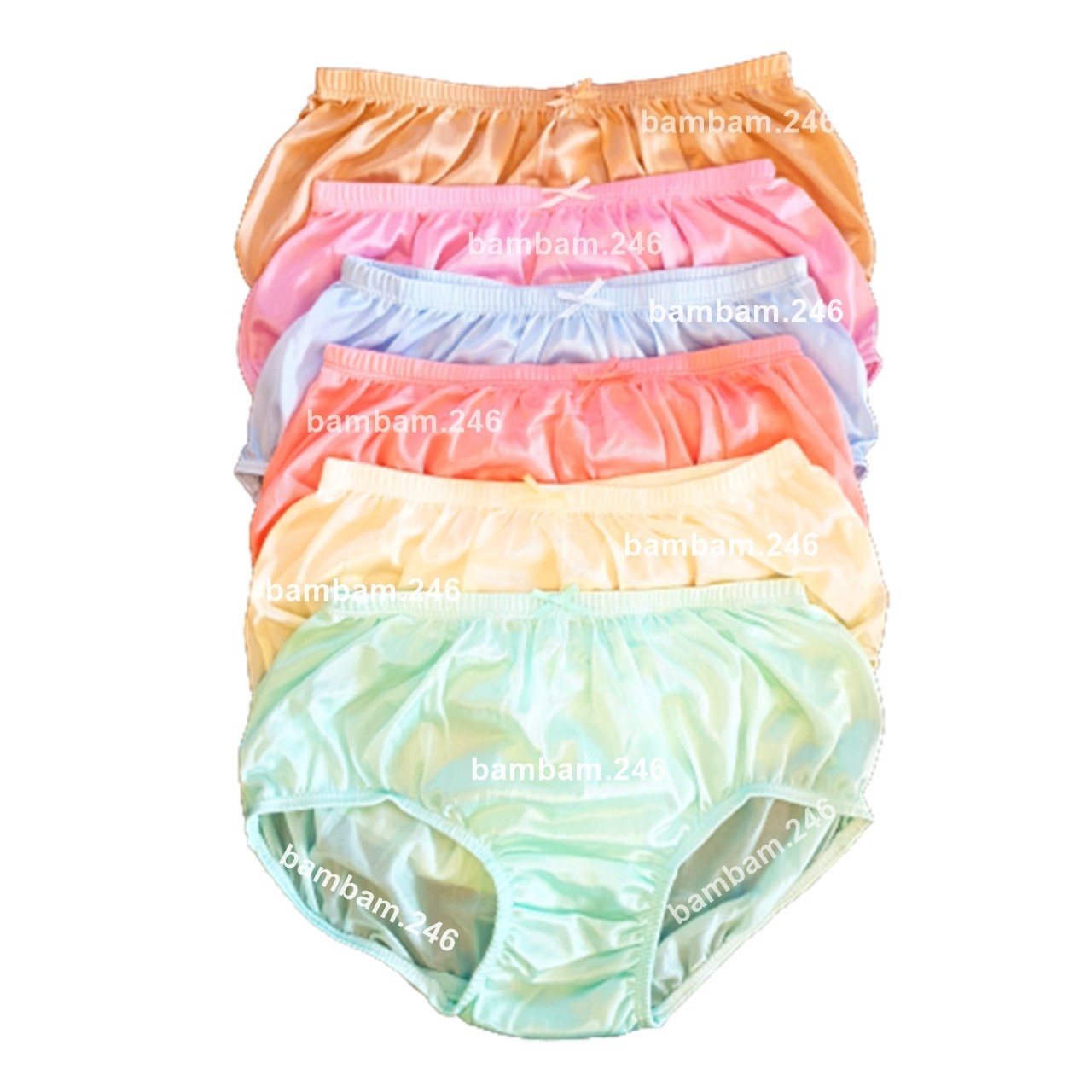 6 VTG Shiny Nylon Underwear Soft Panties Briefs Size L Women Men Full Cut Breath