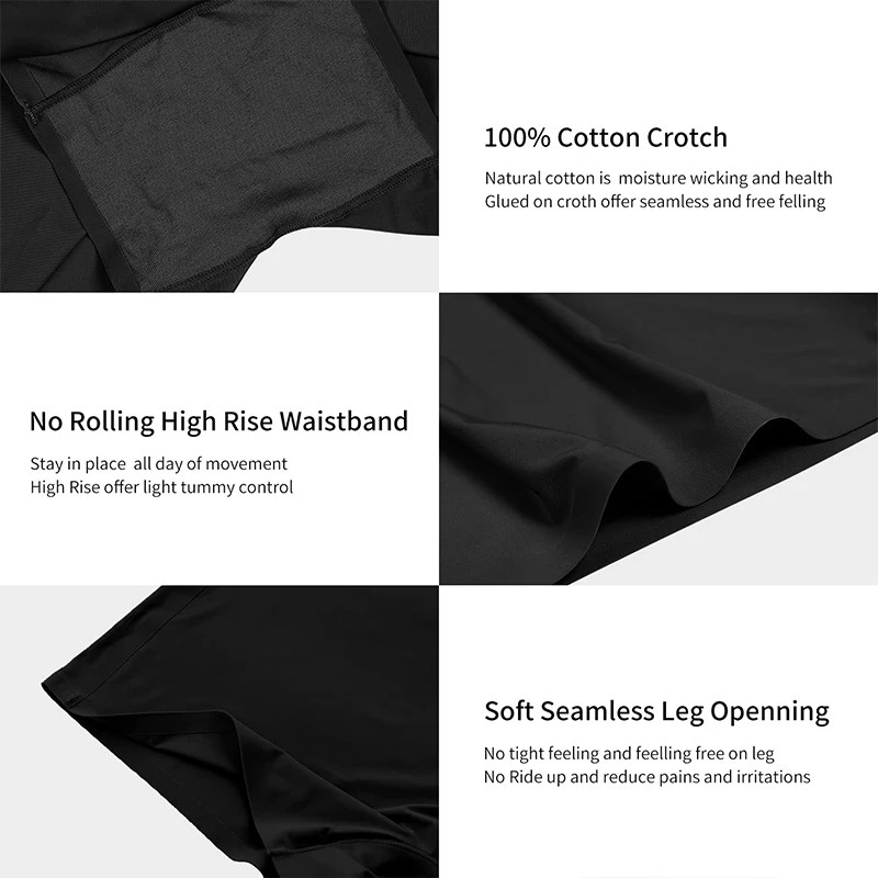 Boxer Panties High Waist Seamless Anti Chafing Panty Breathable Underwear