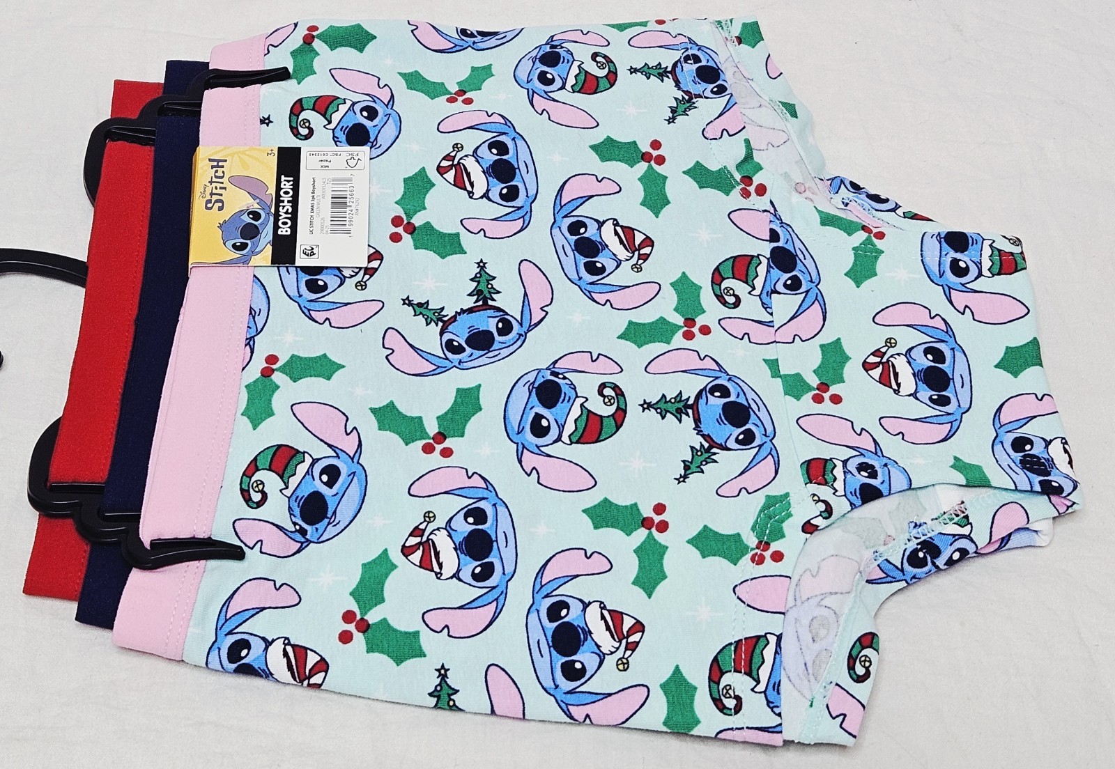 Disney Stitch Womens Boyshort Underwear 3 Pack Holiday Print Choose Size L or XL