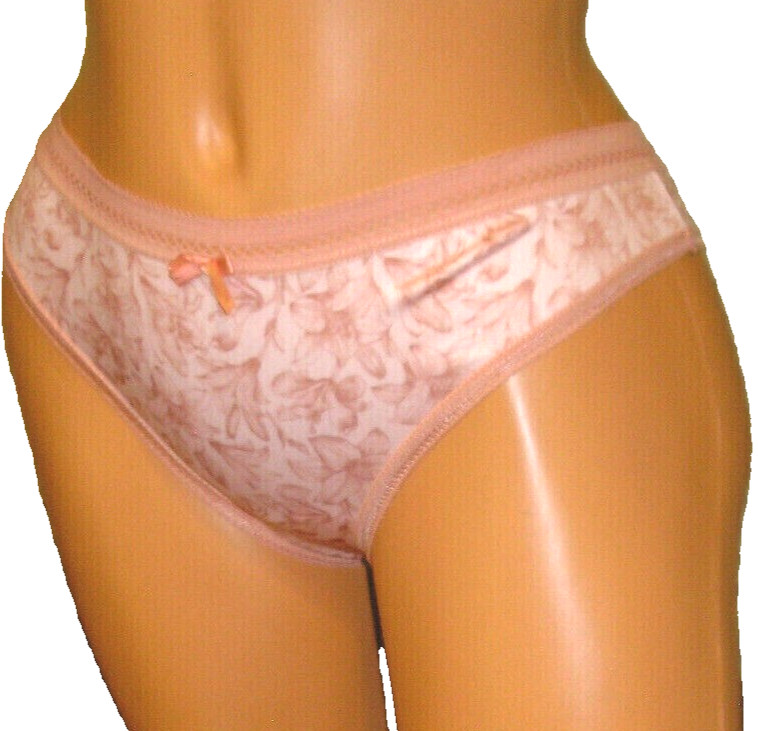 Panties Lingerie Floral Peach Thong Size Medium Adult Gift