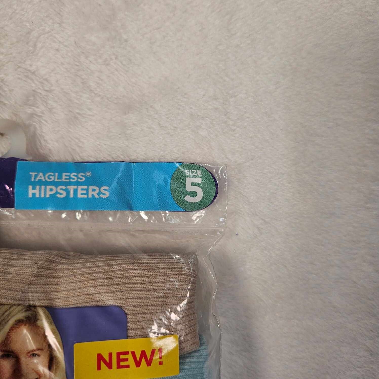 Hanes 6pk Ribbed Hipster Underwear Womens Size 5 Breathable No Ride Up