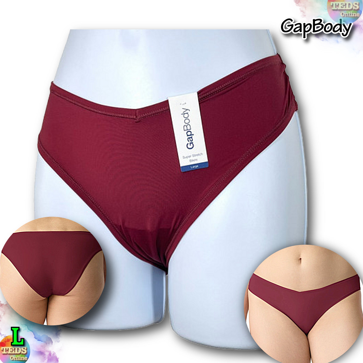 NWT GAP GapBody Women’s L Super Stretch Bikini Underwear, GPW01382 Cabernet