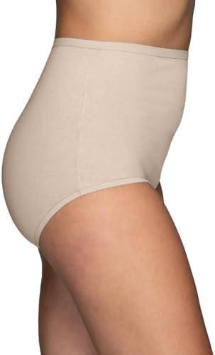 5 Pack Vanity Fair Perfectly Yours Tailored Cotton Brief Fawn Size 8 15318