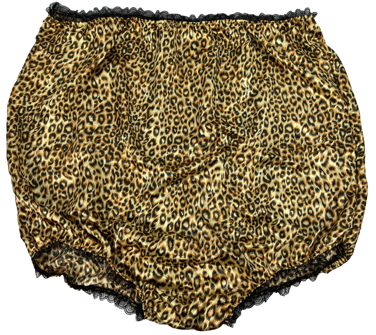 E-CrossStu Womens New Extra-Large Sleep Pants 5X? Leopard Pattern/Black Lace