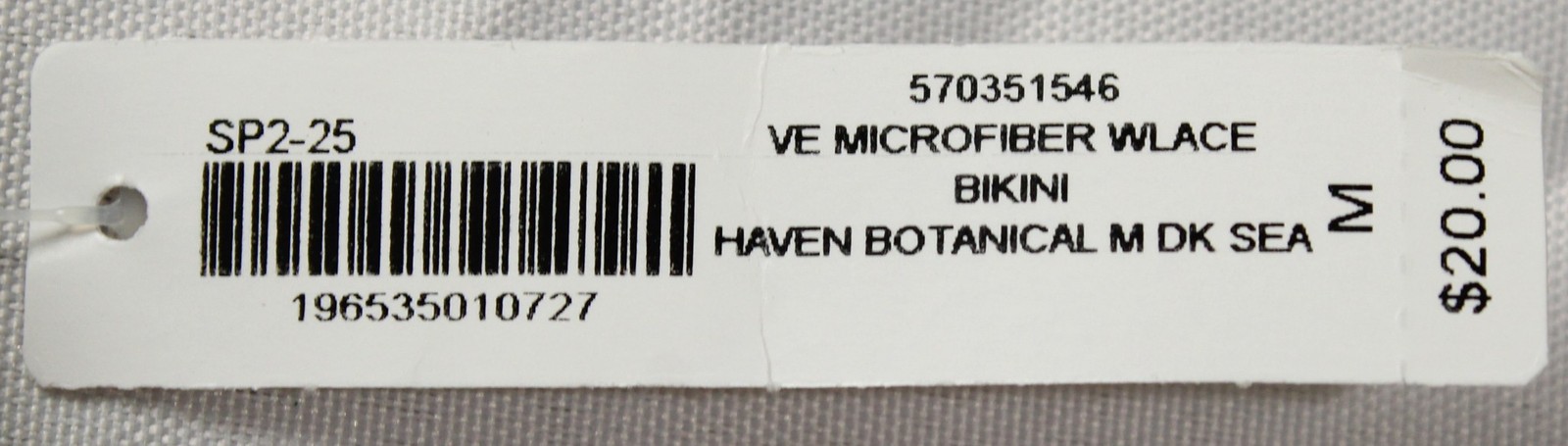 Soma Women’s Microfiber Lace Bikini Panty BL1 Haven Botanical Medium NWT
