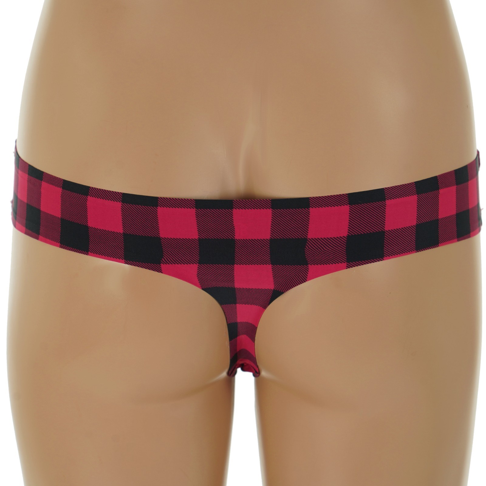 SO Junior’s SIZE 7-9 MEDIUM Red & Black BUFFALO CHECK THONG Panties #SO60001