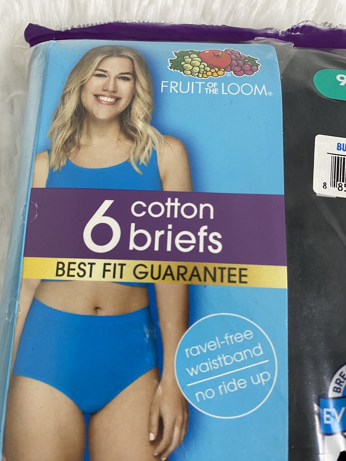 Fruit of The Loom Cotton Briefs Underwear Panties Women’s Size 9-2X Black 6 Pack