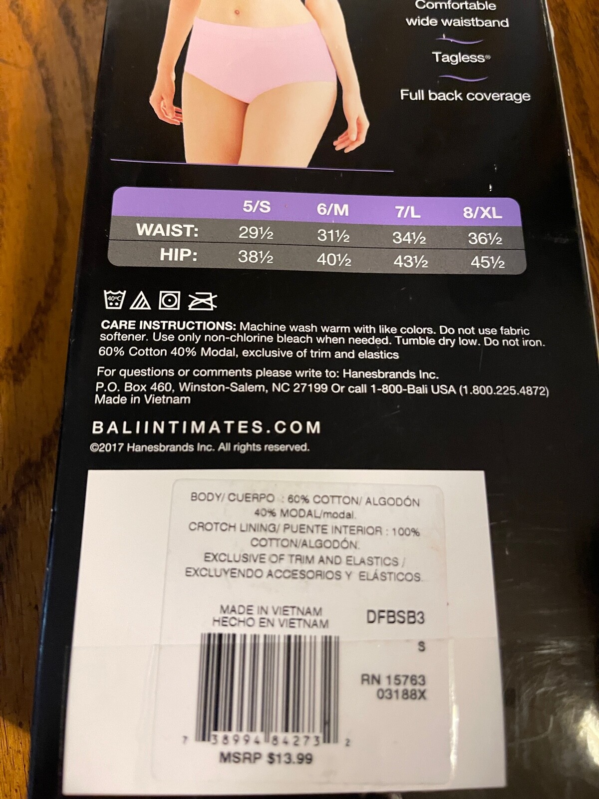 Bali Women’s SmallL 4pk. Briefs Multi-Colored Underwear Panties
