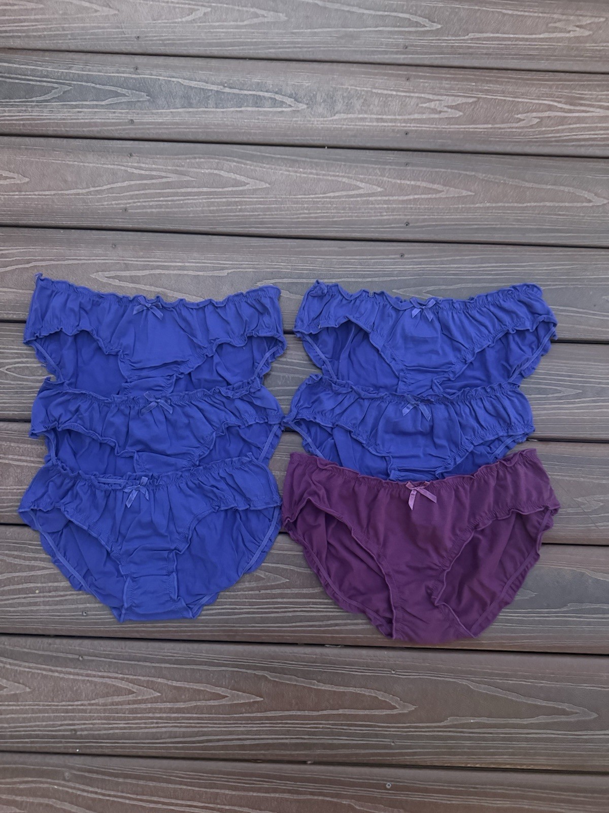 Women’s Blue and Purple Cotton Panties Set of 6 nwot