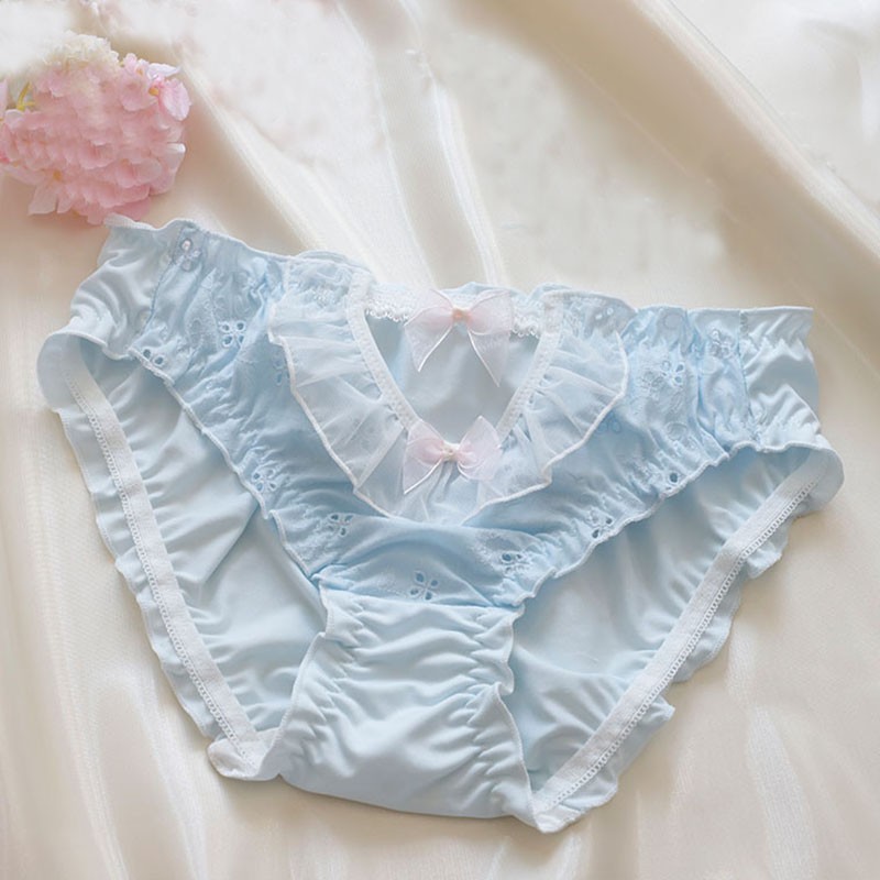 Japanese Sweet Girls Womens Bow Panties Briefs Knicker Lolita Students Underwear