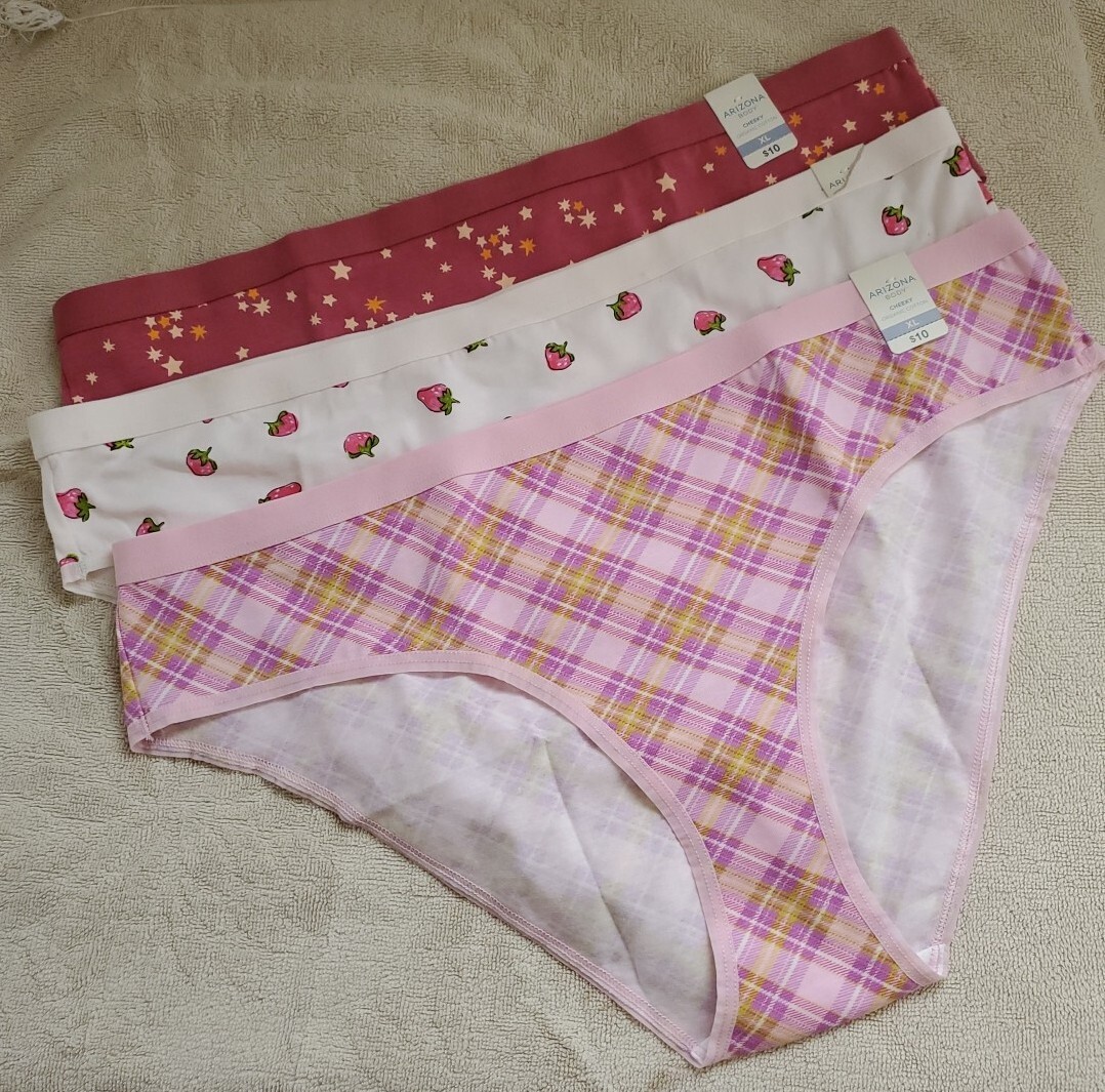 Lot Of 3 Arizona Body Organic Cotton Cheeky Panties Size XL