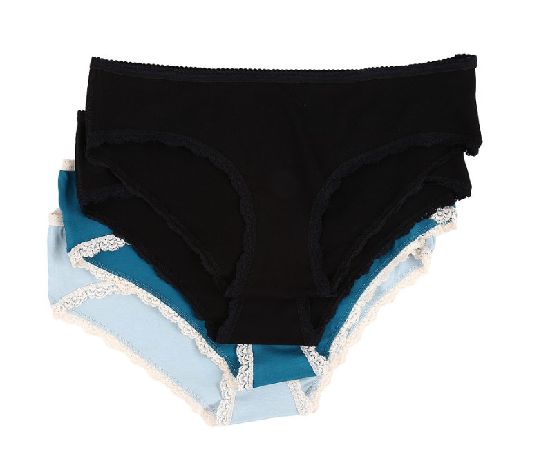 PACT Black Pack Of 2 Organic Cotton Hipster Bottom L74628 Women’s Size XS