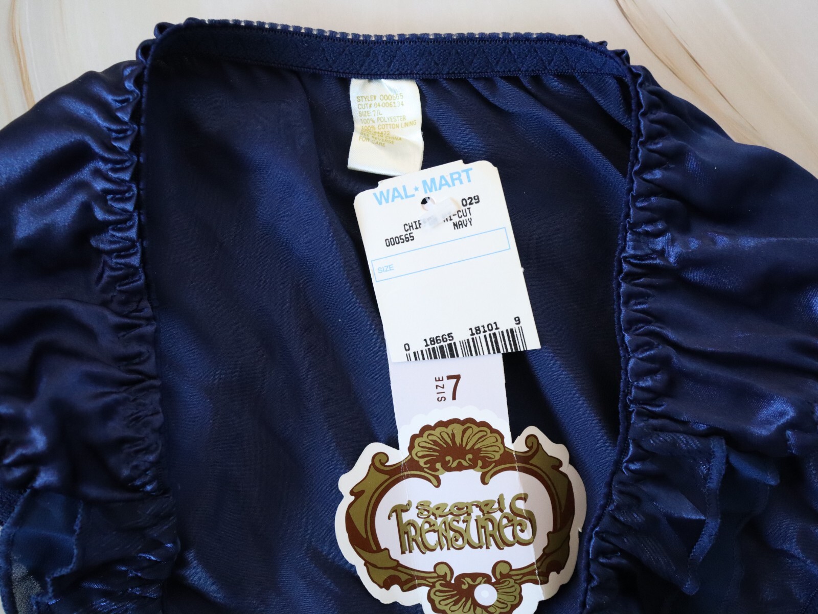 NEW Secret Treasures Wal-Mart VTG 90s Satin Sheer Flutter Brief Panty LARGE