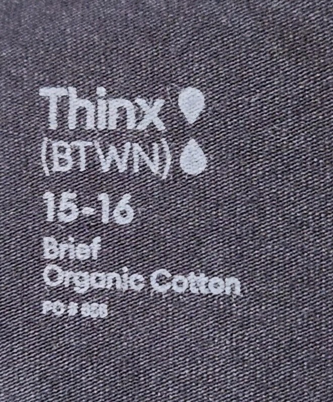 Teen Thinx (BTWN) Brief Super Period Underwear Tidal Wave Blue Size 15-16 New