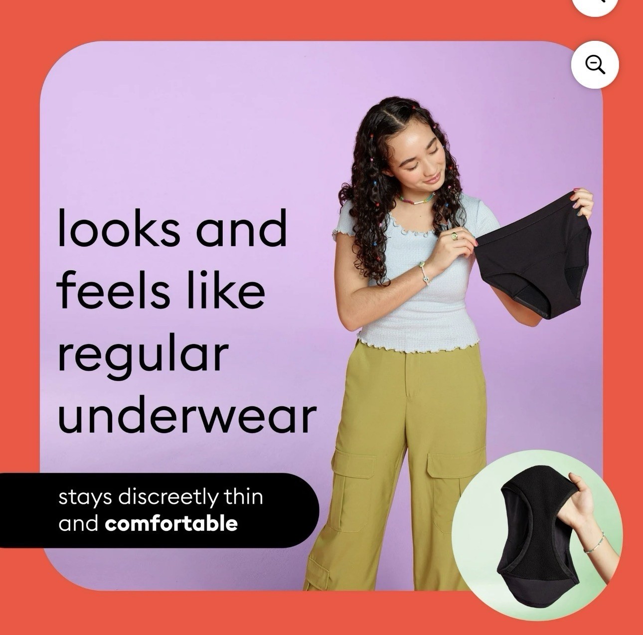 Thinx Teens Cotton Bikini Leakproof Period Underwear Black XL 15/16 Four Pack