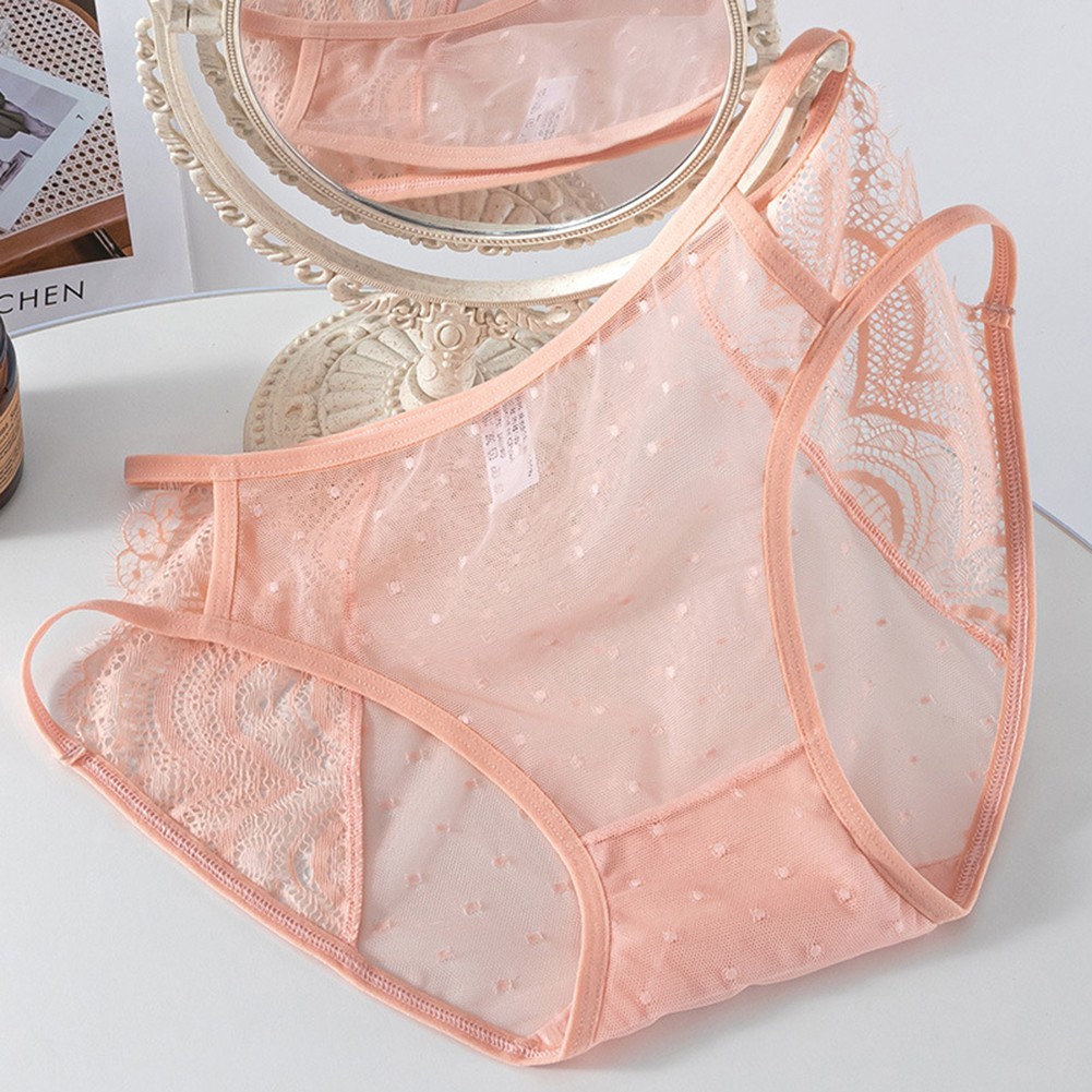 Triangular Lace Panties for Women Breathable Mesh Underwear for All Seasons
