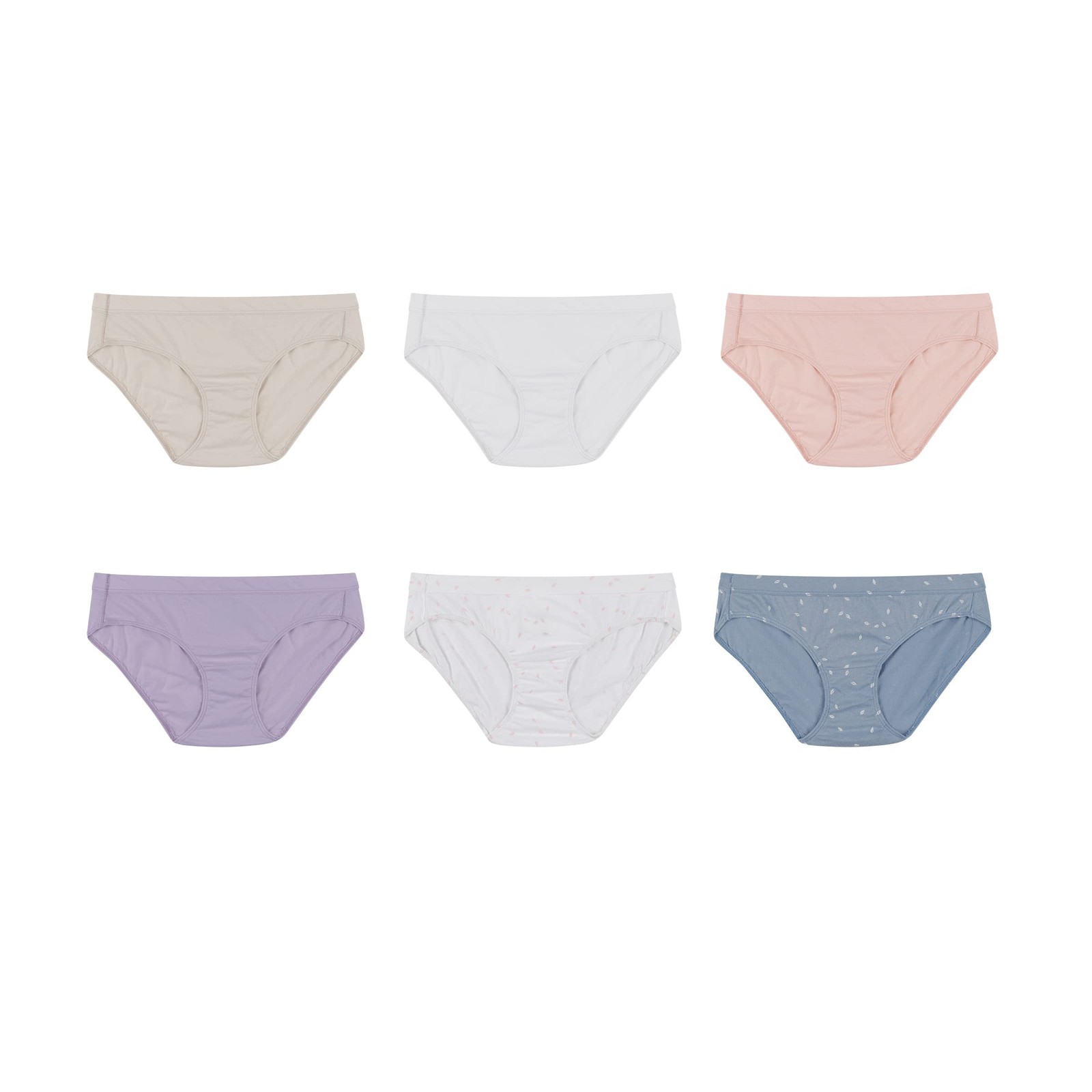 Hanes Women’s Pure Comfort Hipster Underwear, Organic Cotton, 6-Pack Assorted 5