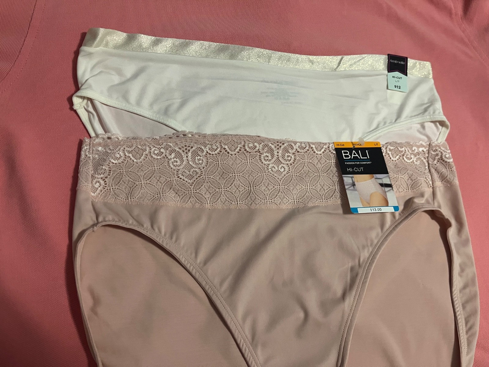 2-Pack L Nylon Spandex Microfiber Hi-Cut Panties Bali and Ambrielle