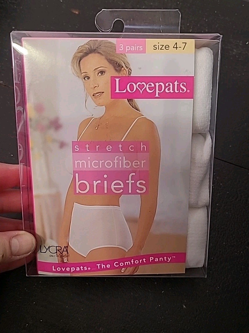Vintage Lovepats 3 Pairs Women’s 4-7 Stretch Microfiber Briefs Underwear Panties