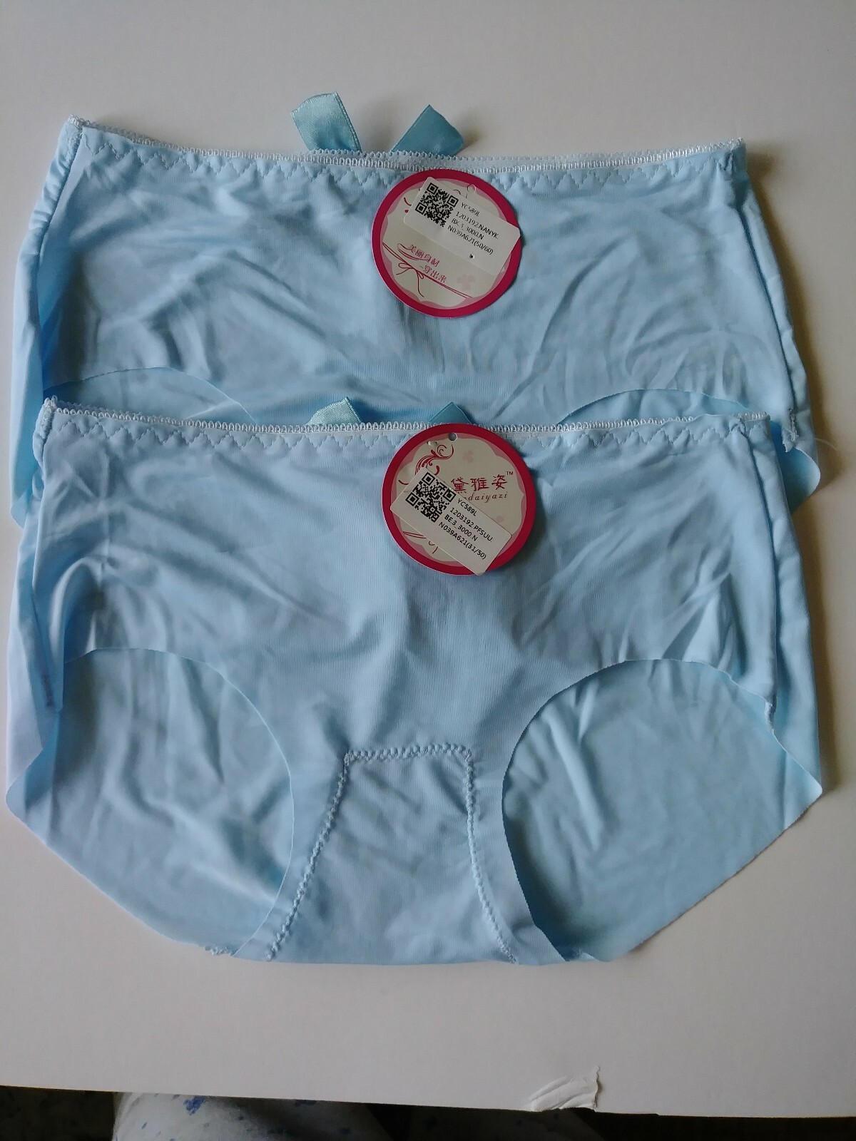 SET OF 2 CHINESE BRIEF PANTY L.BLUE SZ XS NWT.