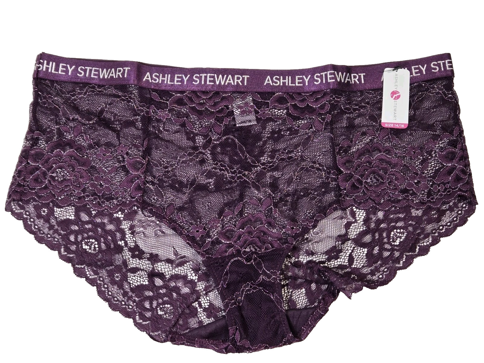 Women Panty Ashley Stewart NWT Lurex Lace Hipster Size 14-16