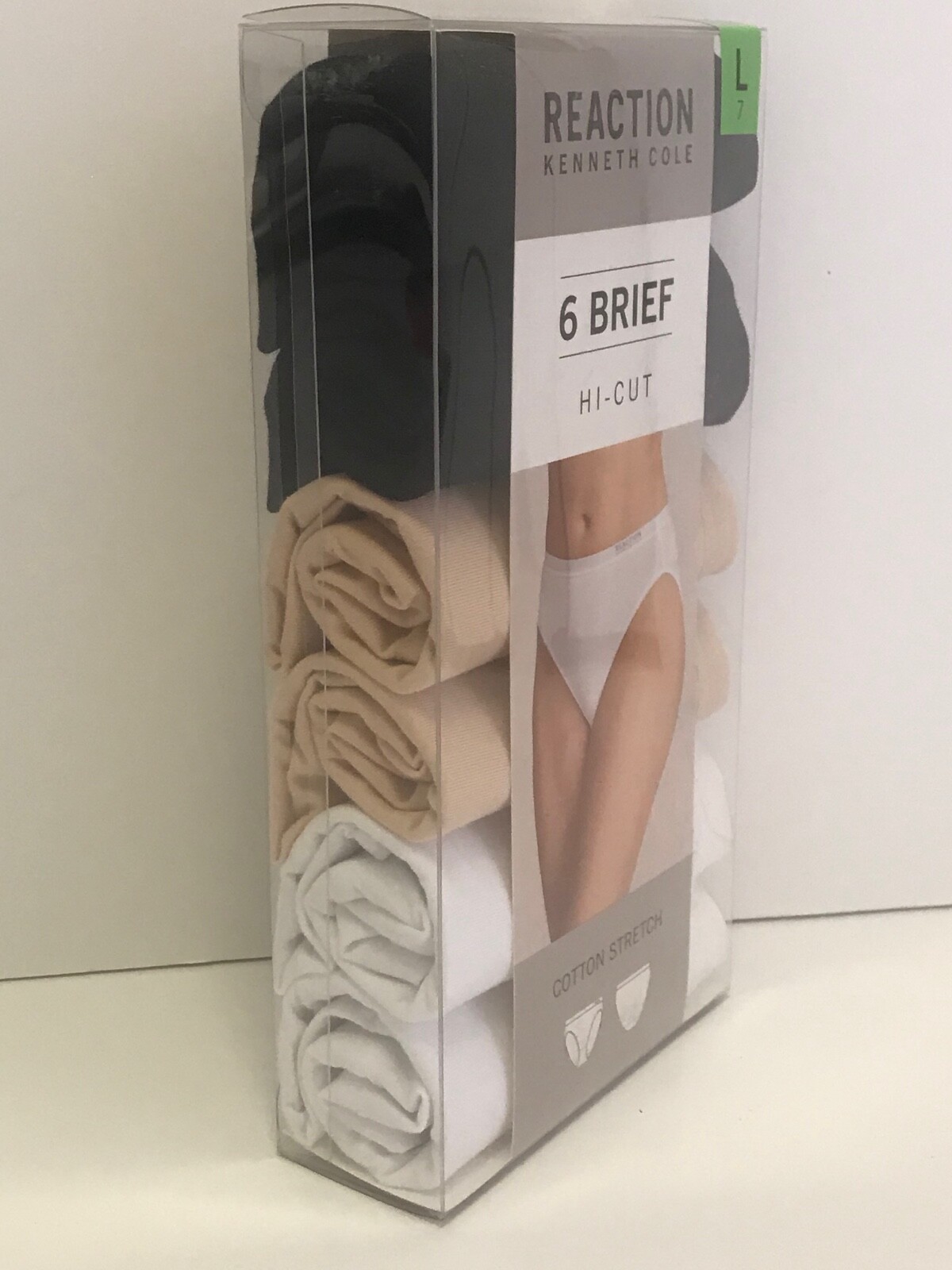 Reaction Kenneth Cole Black Tan White 6 Brief Hi-Cut Women’s Underwear Intimates