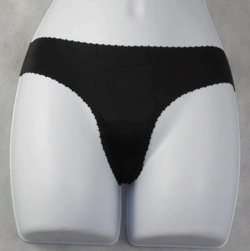 Nude Barre Women’s Thong Panty Underwear, 12AM Licorice Black, XS