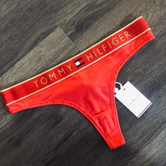 【NEW】Tommy Hilfiger Culotte Femme 2020 Rouge Thong Women Red Seamless