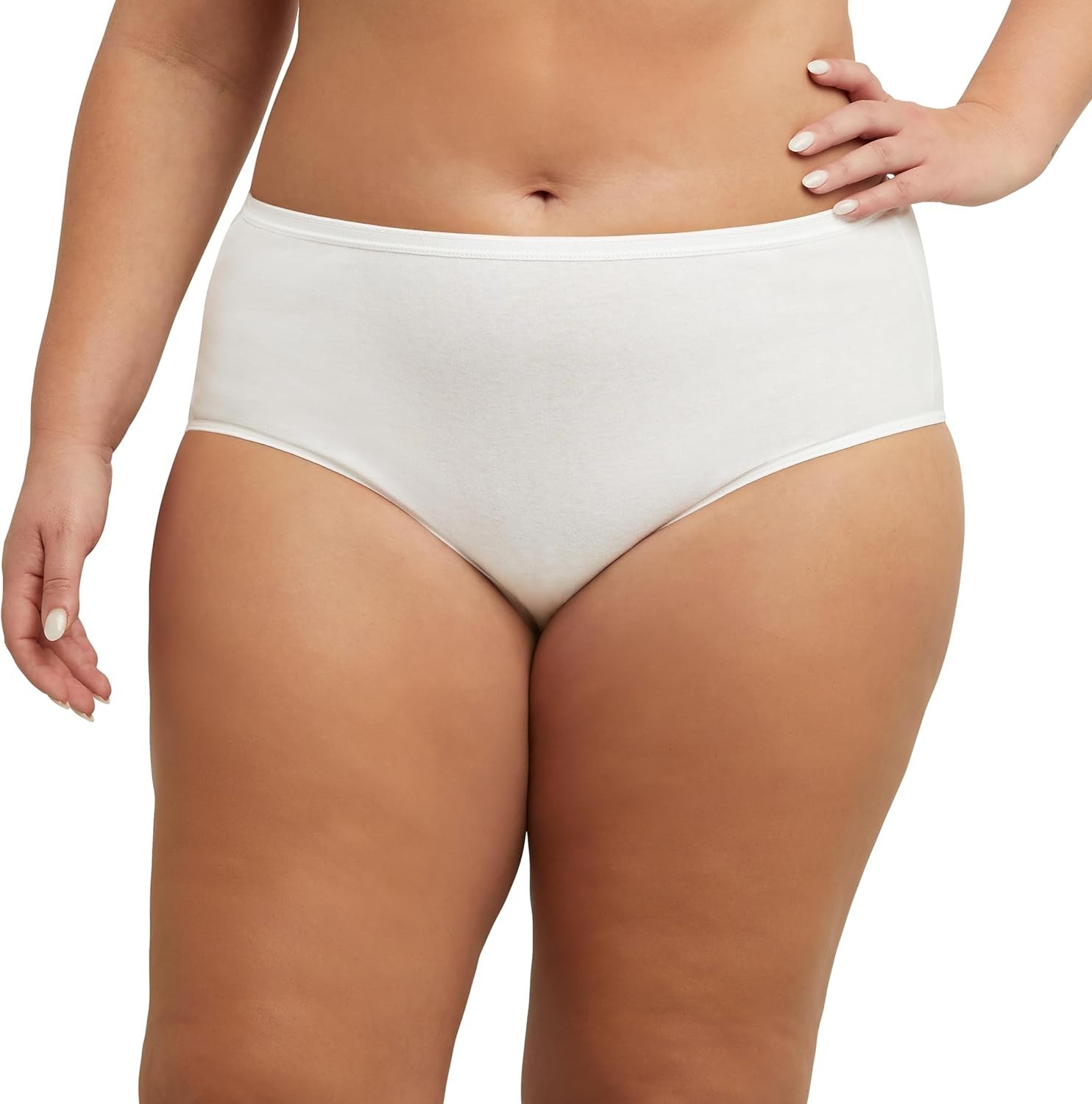 Just My Size Cotton White Briefs Underwear Panties Panty Women JMS Comfor 6-Pack