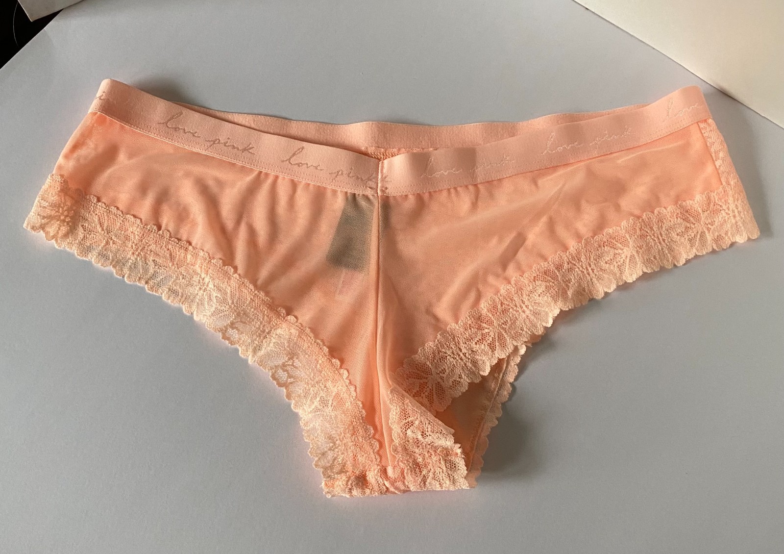 Victoria’s Secret PINK Lace Panty Set of 6 XL New With Tags Yellow Peach Bikini