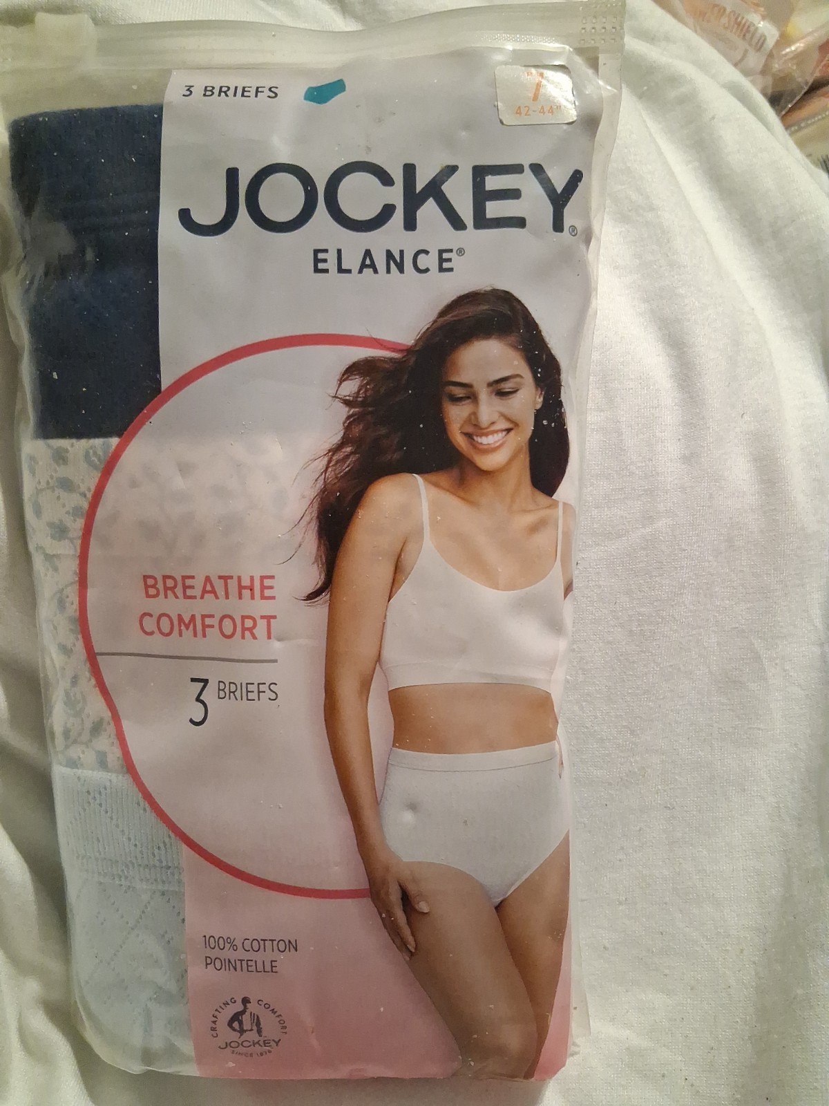 Jockey Elance Cotton Comfort Brief Panties Womens 7 3 Pack NIP