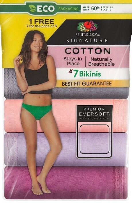 Fruit Of The Loom Signature ~ Women’s Bikini Underwear Panties 7-Pairs ~ 8 XL