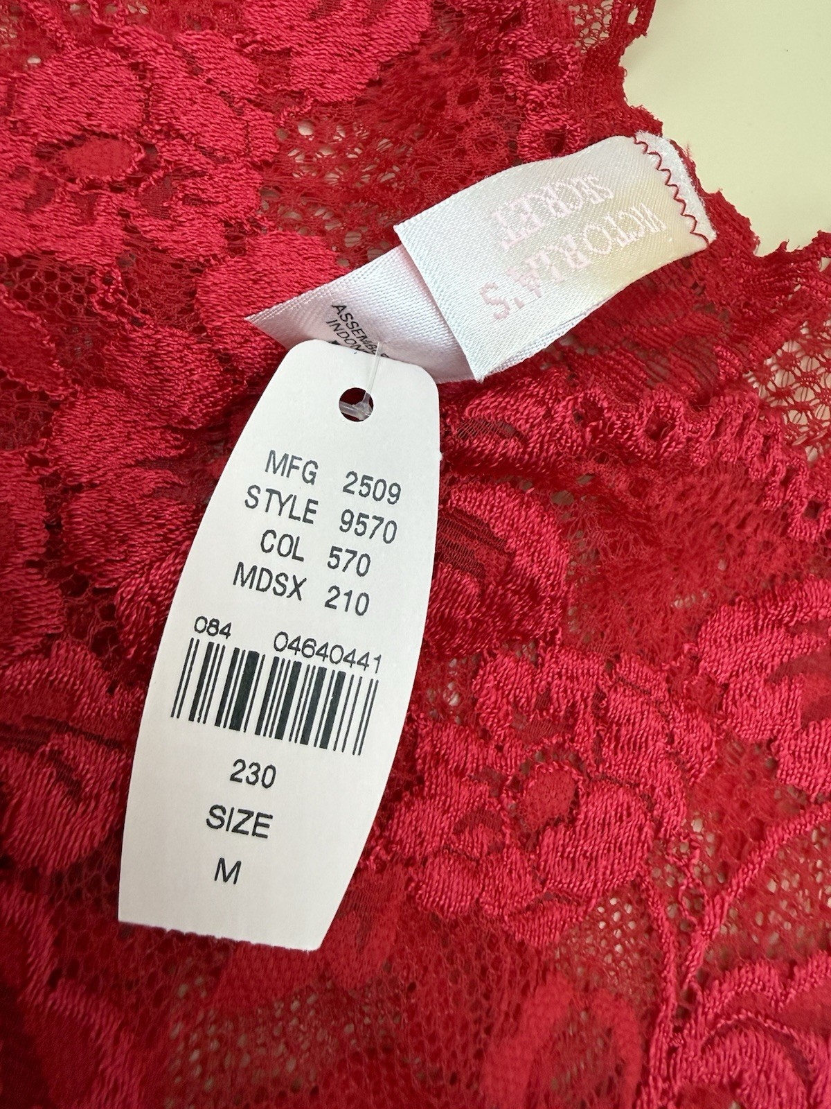 Victoria’s Secret Red Lace Panties Style 9570 Size M New w/tags Y2K 1990’s