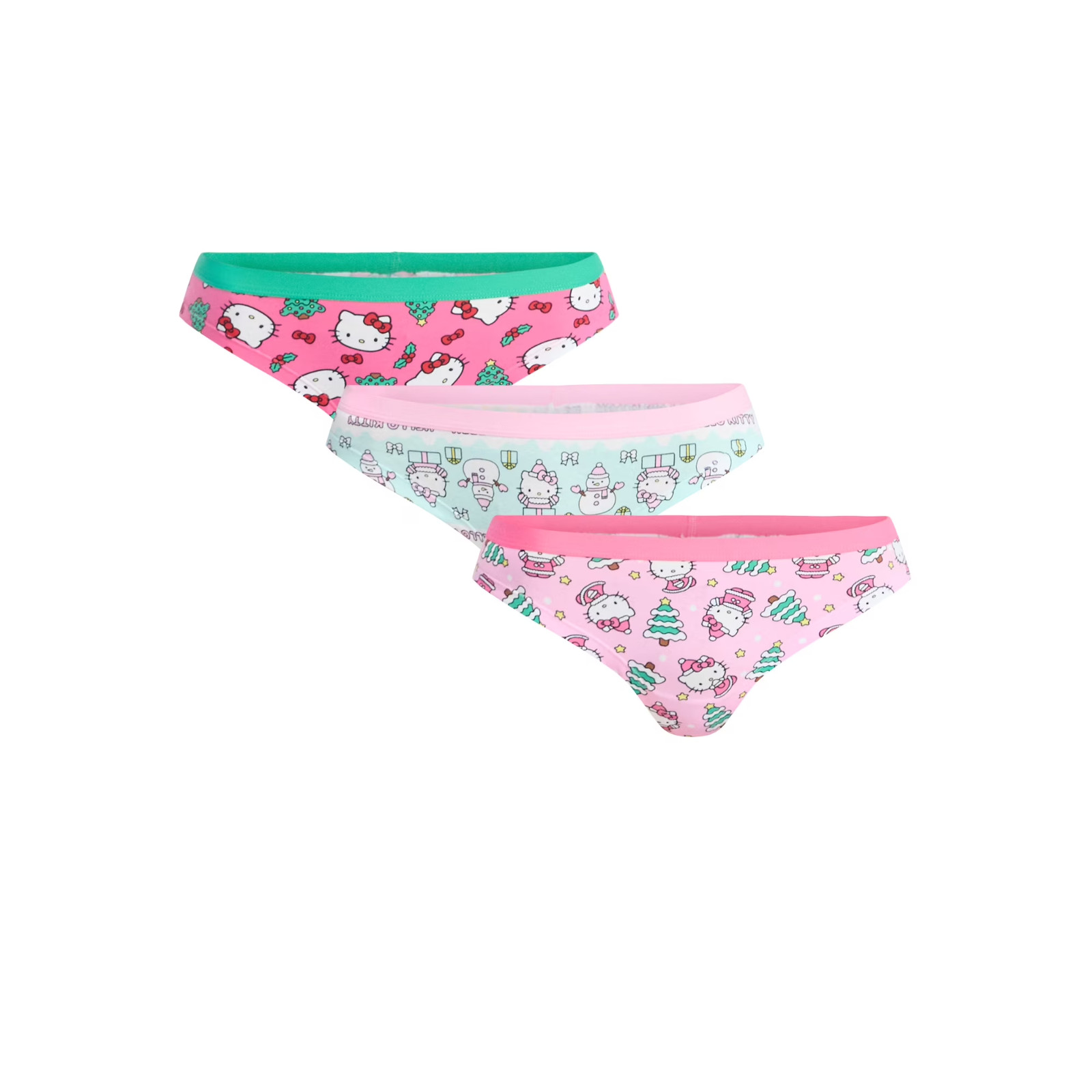Hello Kitty Women’s Christmas Cheeky Panties, 3-Pack Size L(12-14)