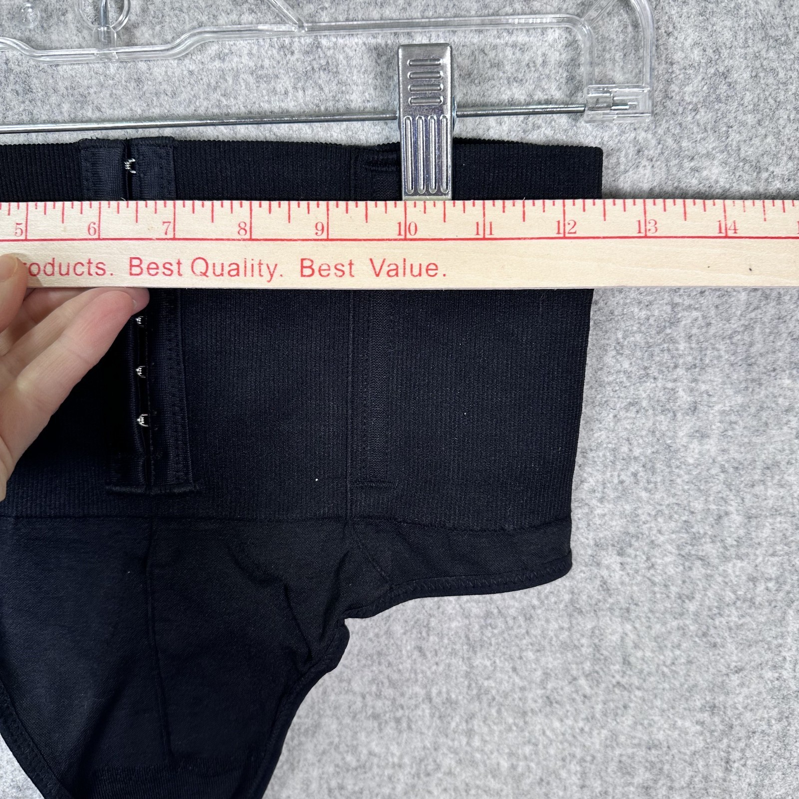 New Womens Corset Underwear Thong Black Hooks Stretch Large