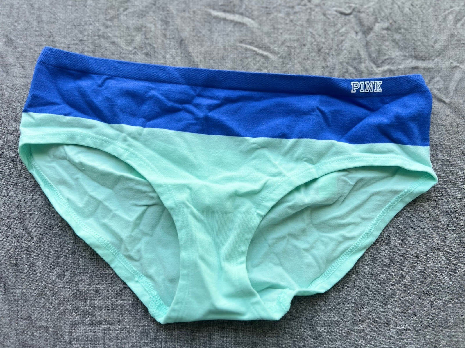Vintage HTF Victoria’s Secret Pink Yoga Hipster 2 Tone Teal Panty S New
